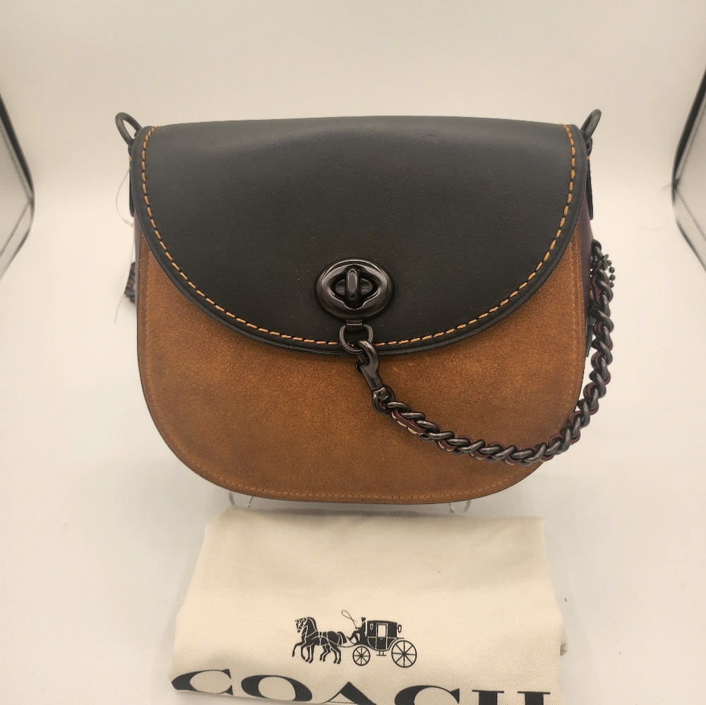 Coach Turnlock Saddle, Oak Colorblock